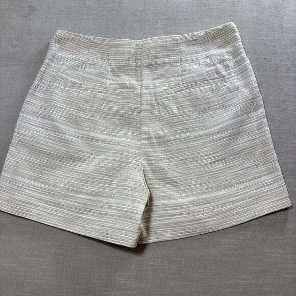 NWT Loft Striped Flat Front Shorts Size 2 Beige Classic Retro Dressy Picnic - Picture 2 of 11